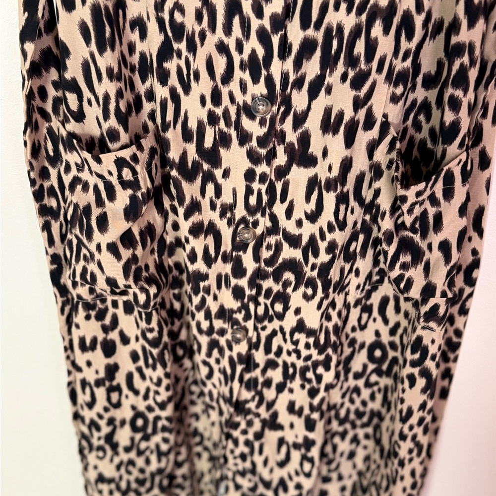 Sienna Sky Animal Leopard Print Belted Midi Dress with pockets, Size XS. - Picture 4 of 6